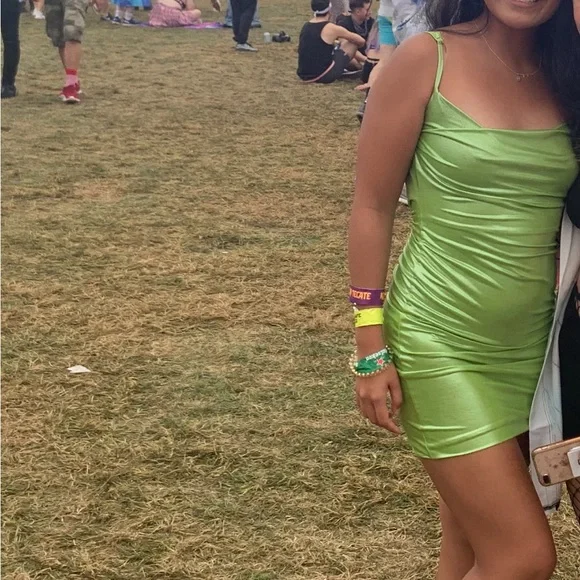 Meshki | Dresses | Meshki Green Iridescent Dress | Poshmark